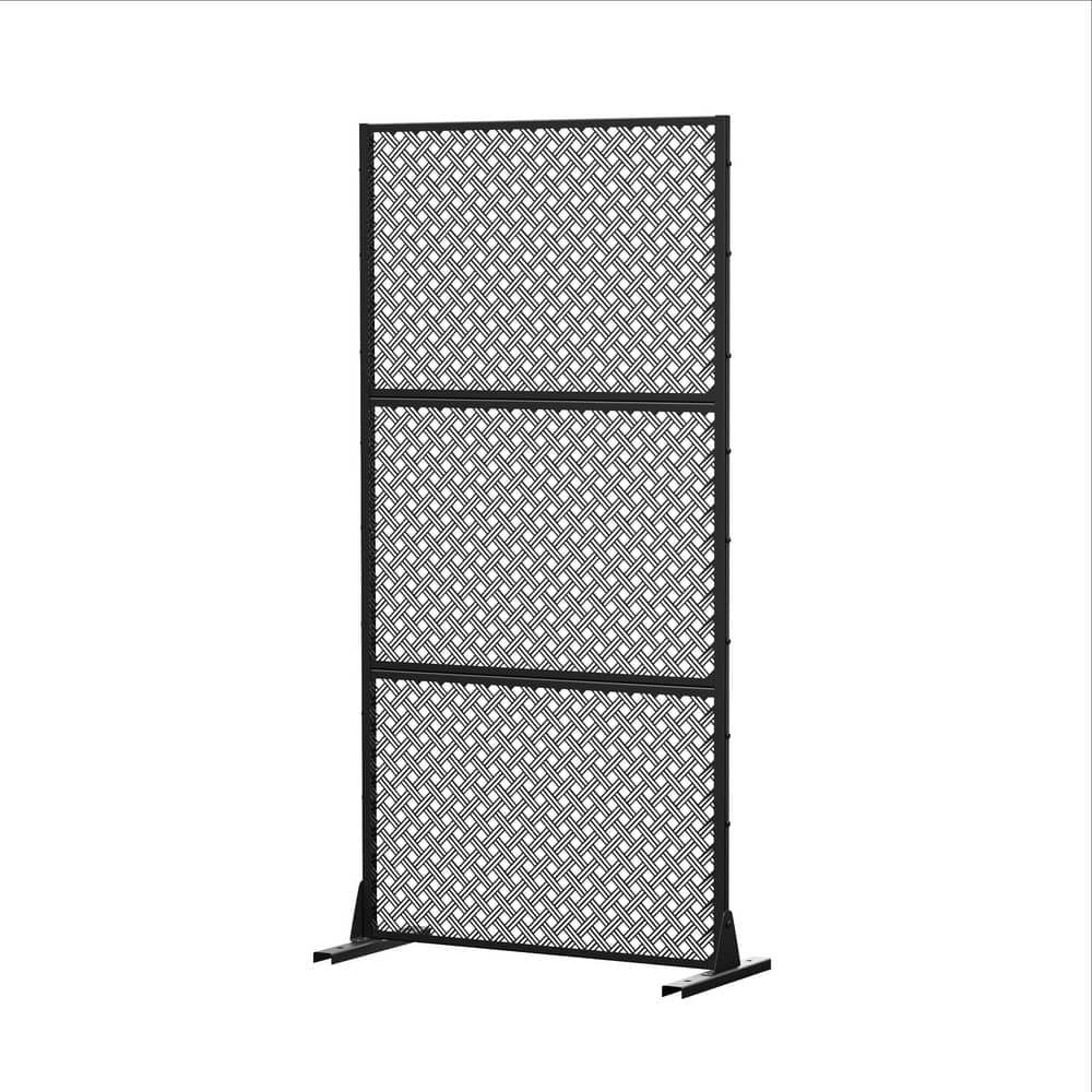 35 in. W x 71 in. H Black Braided Type Rectangle Galvanized Sheet Outdoor Private Screen Decorative Art Panel price history on PriceWatchPro