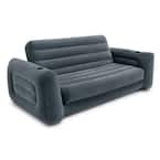 Intex Queen Inflatable Couch Pull Out Size Sofa Bed Sleep Away Futon, Dark  Gray 66552EP - The Home Depot