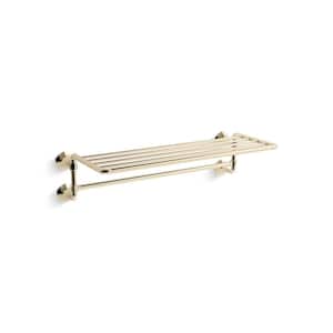 Occasion Hotelier 24 in. Wall Mounted Guest Towel Holder in Vibrant French Gold