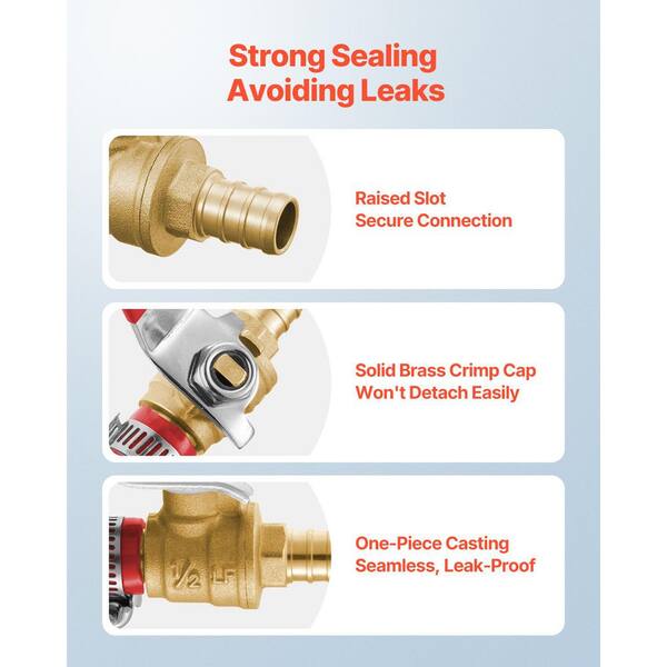 AB 1 Inch X 1 Inch PEX Ball Valve, Full Port Water Stop Shut Off, Water Shut Off Valve(10 Pack