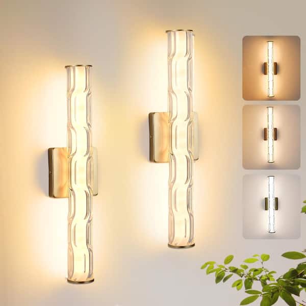 20 in. Modern Gold Indoor LED Wall Sconce for Mirror Bathroom Bedroom Hallway
