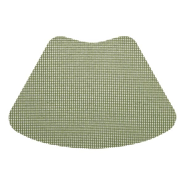Kraftware Fishnet 19 in. x 13 in. Kale Green PVC Covered Jute Wedge Placemat (Set of 6)