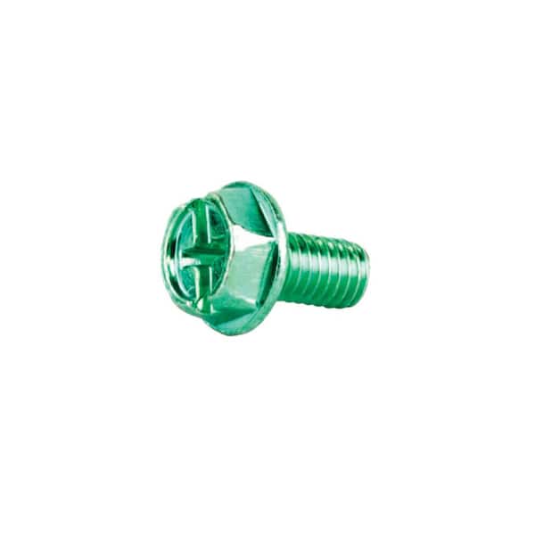 Commercial Electric Combo Thread Grounding Screw, Green (10-Pack)