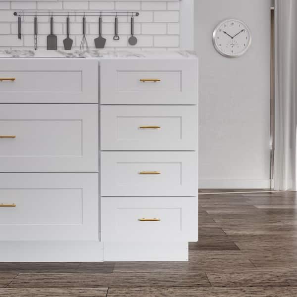 Easy-DIY 12 in. W x 24 in. D x 34.5 in. H Ready to Assemble Drawer Base Kitchen Cabinet in Shaker White with 4-Drawers