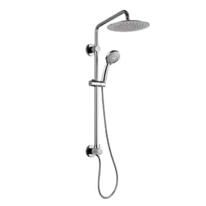 SeaBreeze 3-Spray Settings 1.8 GPM 8 in. Wall Mounted Fixed and Handheld Shower Head in Brushed Nickel