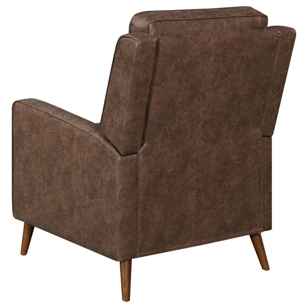 Davidson Brown Microfiber Transitional Recliner with Wood Legs