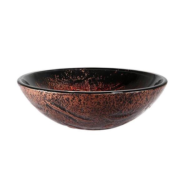 KRAUS Lava Glass Vessel Sink in Red and Brown