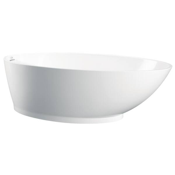Hydro Systems Gateway 6 ft. Solid Surface Stone Resin Flatbottom Non-Whirlpool Freestanding Bathtub in White
