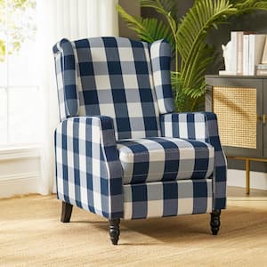 Celia Navy Wing Back Manual Recliner