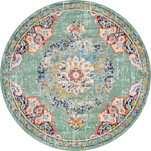 Penrose Alexis Green 6 ft. x 6 ft. Round Rug