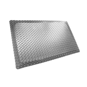Diamond Plate Anti-fatigue Mat Gray 2 ft. x 16 ft. x 15/16 in. Commercial Mat