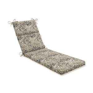 21 x 28.5 Outdoor Chaise Lounge Cushion in Black/Brown Driftwood