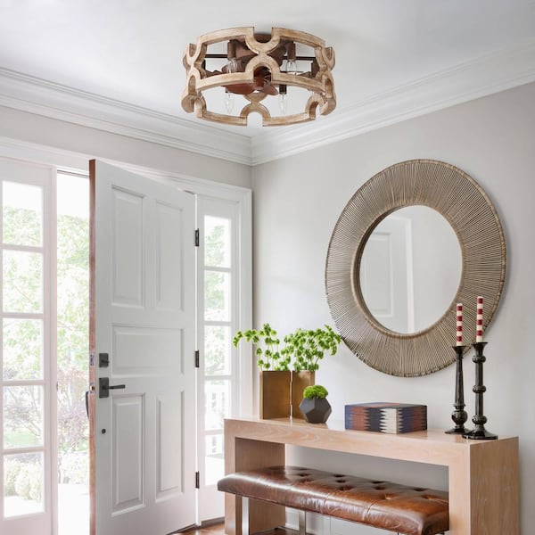 Oak flush deals mount ceiling light