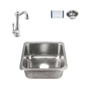 Orwell 18 Gauge 17 in. Stainless Steel Undermount Bar Sink in Brushed with Marielle Faucet Kit