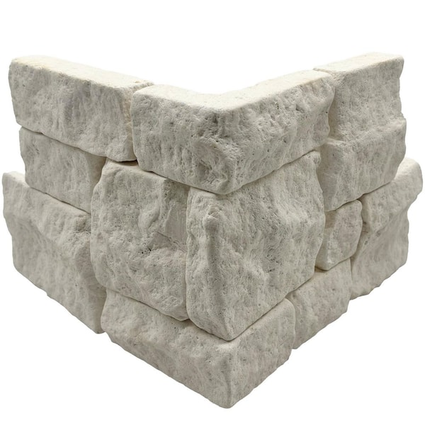 Tumbled Ledger 8 in. x 18 in. Limestone Corner-Wired Mesh in Light Beige (2.91 sq. ft. /Case)