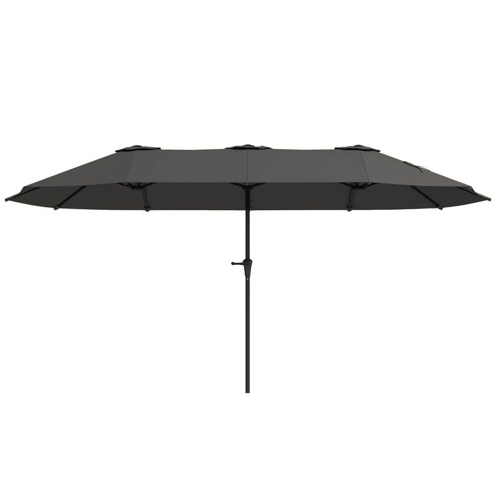 13 ft. UPF30+ Double Umbrella Outdoor Patio with Easy Crank Handle Patio Um