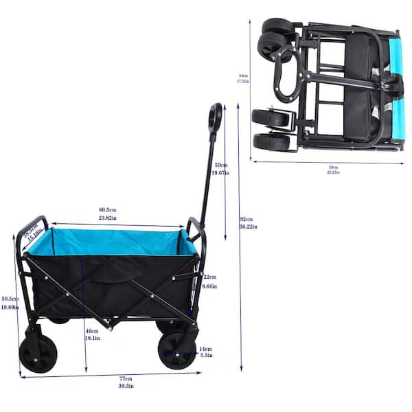 Wakeman Folding Utility Cart w/wide wheels Royal Blue  - Best Buy