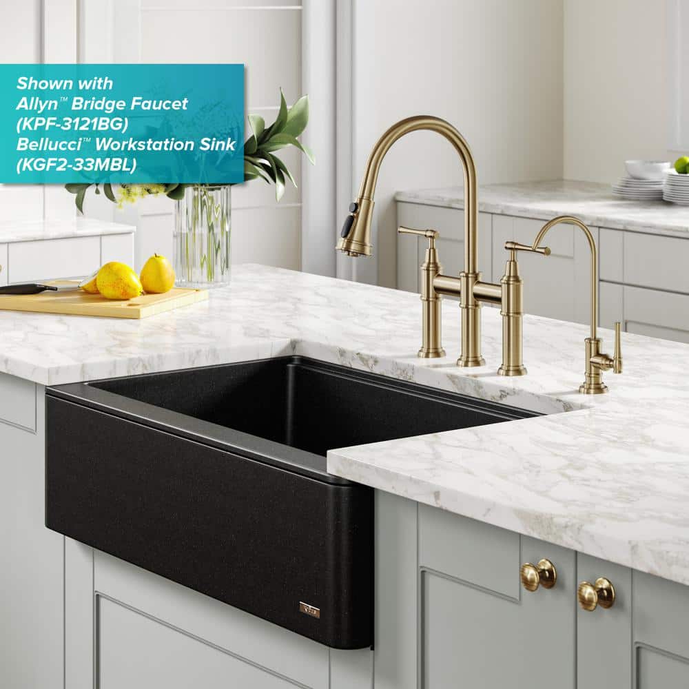 Allyn Brushed Gold 9-12" Hi Arc Stainless Steel Water Faucet