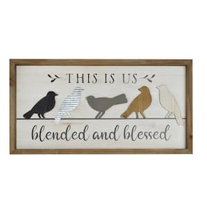 Farmhouse This is us Blended and Blessed Wood Framed Wall Decorative Sign