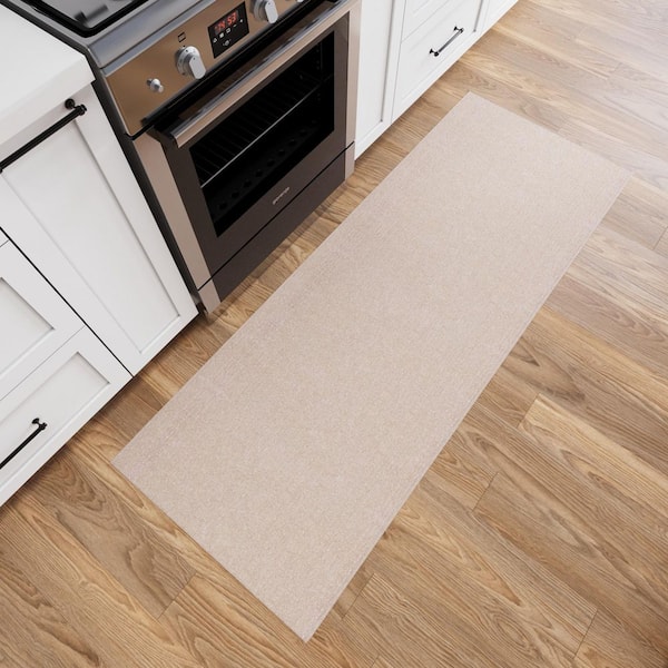 Oscar Non-Slip Rubberback 3 ft. x 6 ft. Indoor Custom Cut Runner Rug, 2 ft. 6 in. x 6 ft., Beige