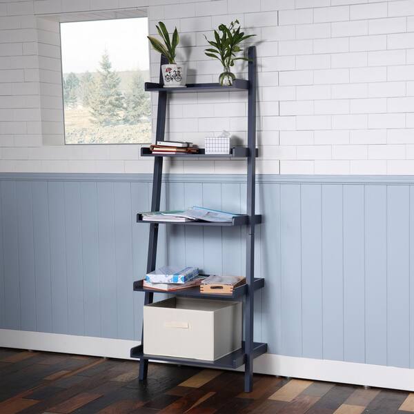 4 Tier Ladder Shelf Bathroom Floor Storage Shelf Free Standing Tower Shelves Open Shelving Unit for Bathroom Living Room Balcony, Size: (23.62 x 13.78