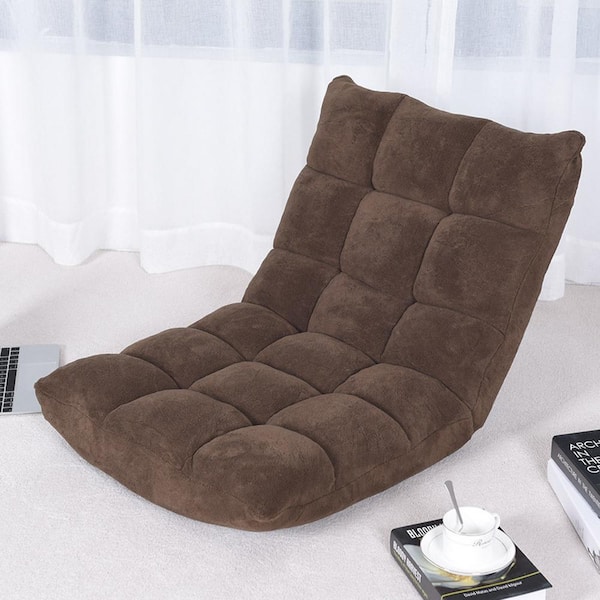 Coffee Adjustable Floor Chair Folding Lazy Gaming Sofa Chair HW57991CF -  The Home Depot