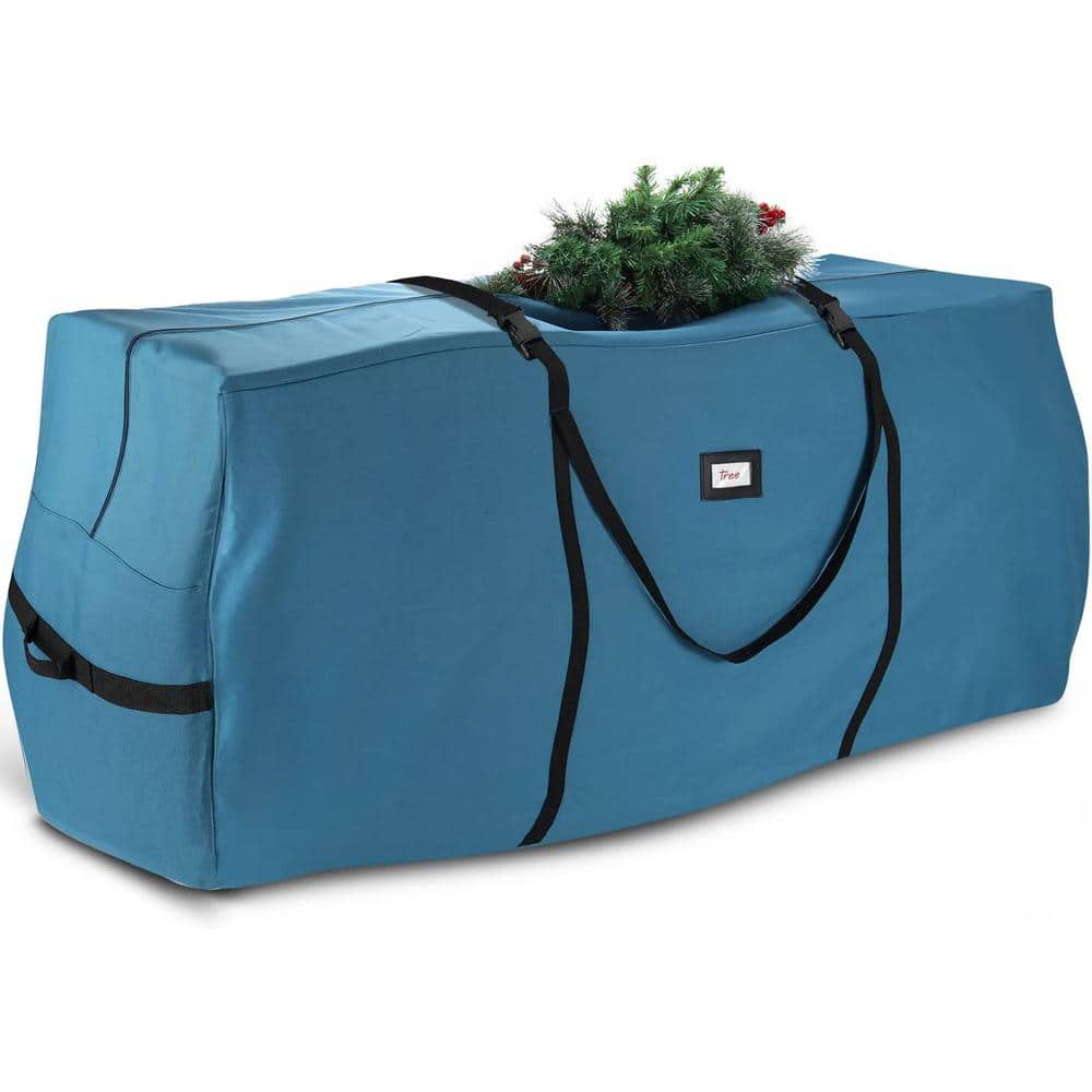 HEARTH & HARBOR 7.5 ft. Blue Non-Woven Christmas Tree Large Storage Bag