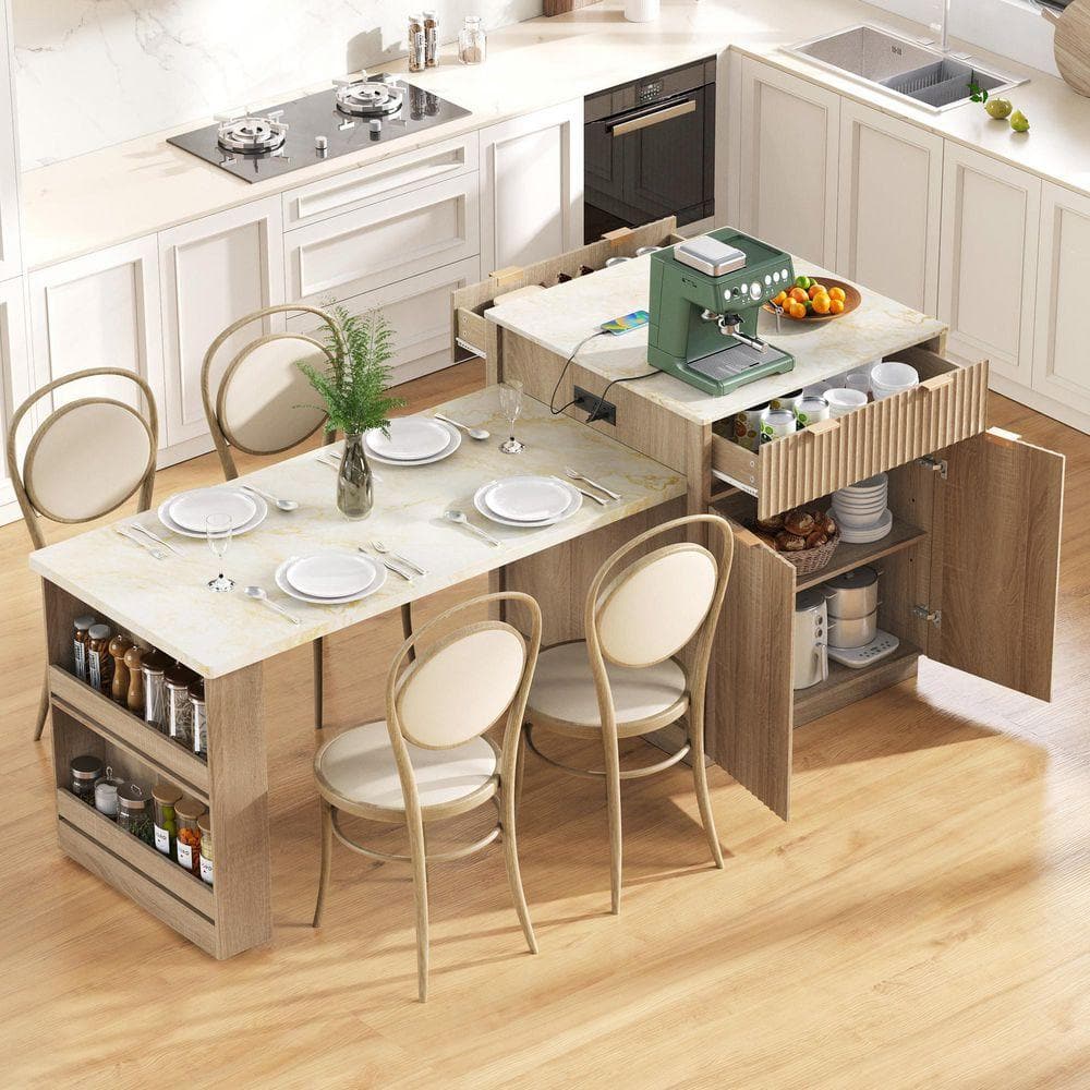 noa　unico WYTHE kitchen counter TRIBESIGNS WAY TO ORIGIN Natural Wood 55 in. Kitchen Island with X