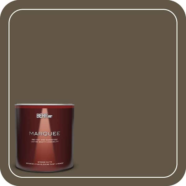 BEHR MARQUEE 1 qt. #QE-32 Treemoss Matte Interior Paint & Primer