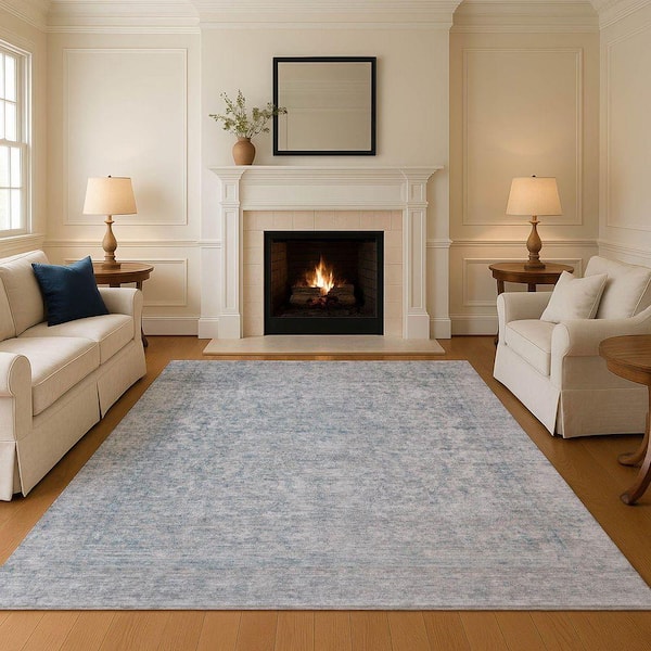 Mayfield Premium Machine Washable Abstract AMF1645 Silver 3 ft. x 5 ft. Area Rug