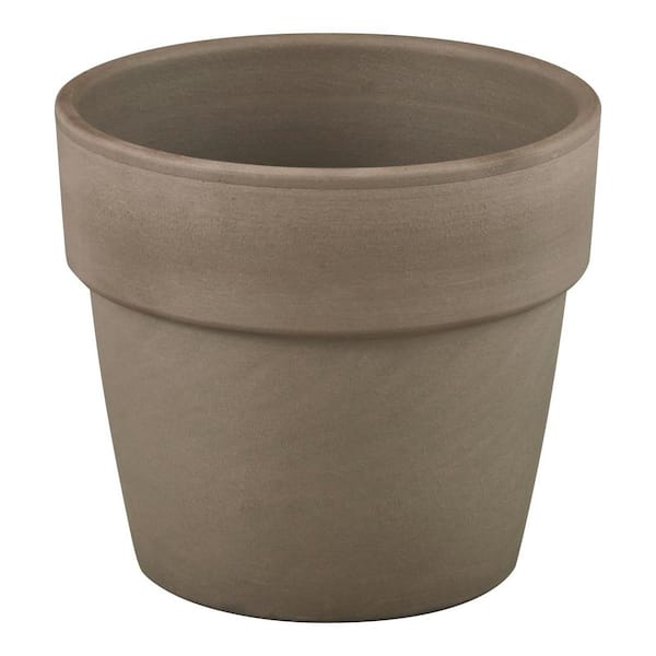 Small Gray Terracotta Planter with Drainage Hole (6 in. L x 6 in. W x 5 in. H)