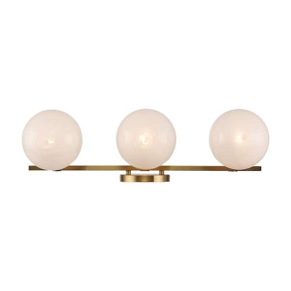 Monteaux Lighting Brooklyn 24 in. 3-Light Gold Bathroom Vanity