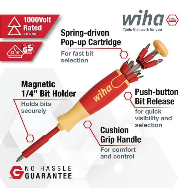 Wiha 1000-Volt Insulated Ultra Driver 12-in-1 Insert Bit Holder