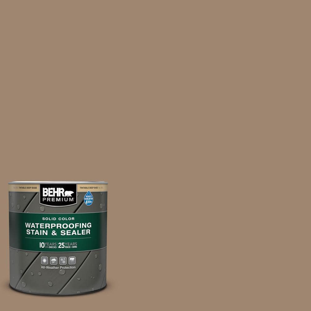 BEHR PREMIUM 1 qt. 700D5 Toffee Crunch Solid Color Waterproofing Exterior Wood Stain and