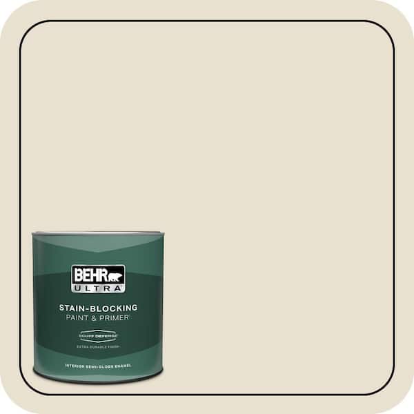 BEHR ULTRA 1 qt. #BXC-11 Ibis Extra Durable Semi-Gloss Enamel Interior Paint & Primer