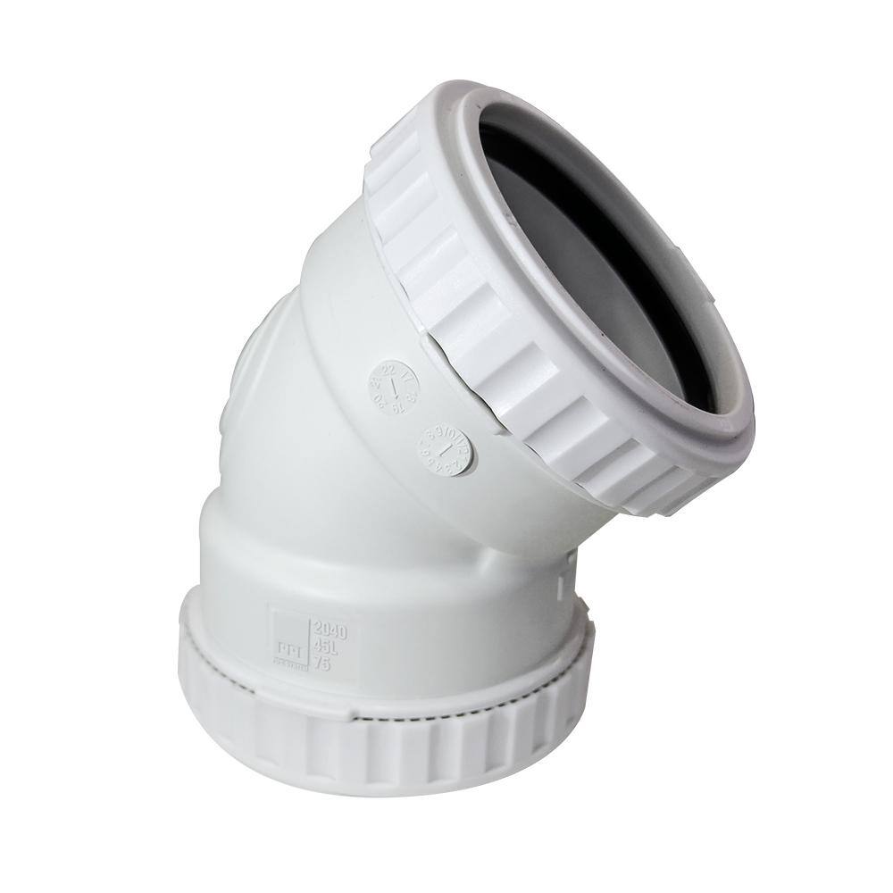 PPI 3 in. Glueless Soundproof DWV Elbow 45Degree PushTighten