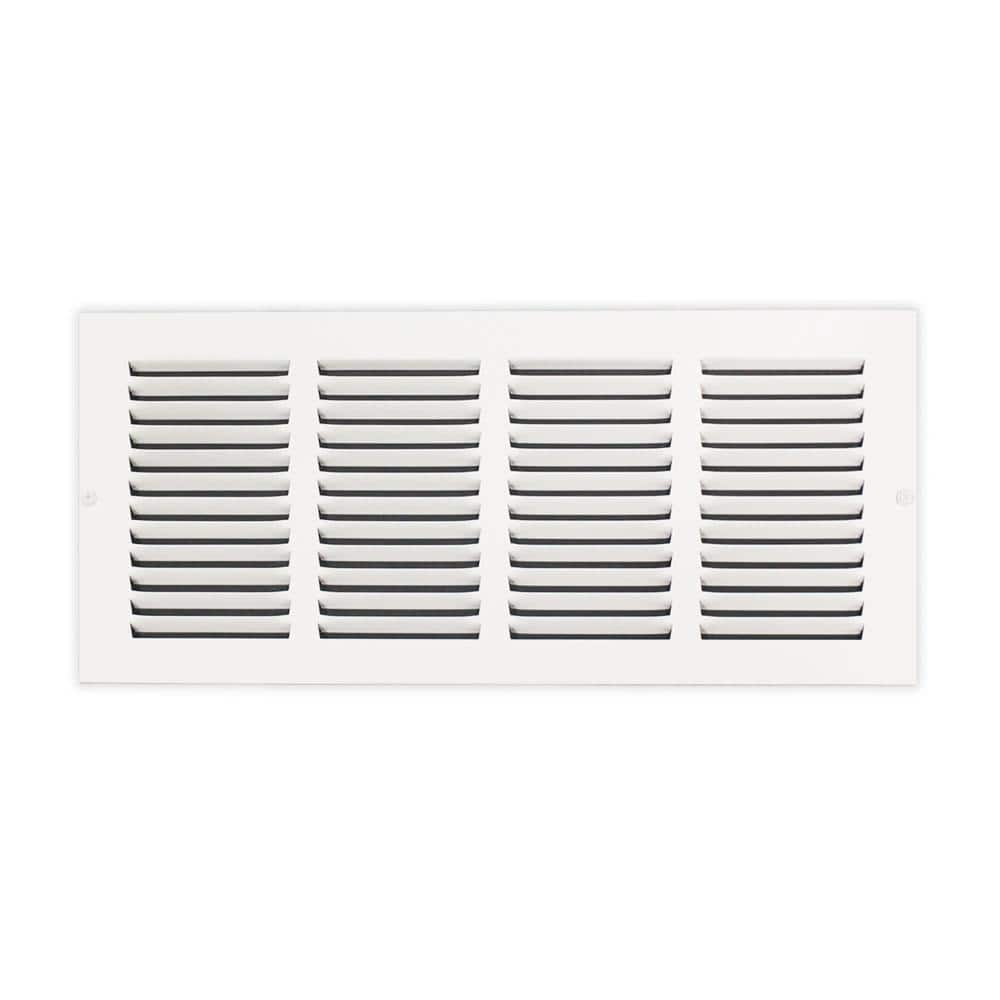 Everbilt 16 in. x 6 in. Steel Return Air Grille in White 71-11606WH ...