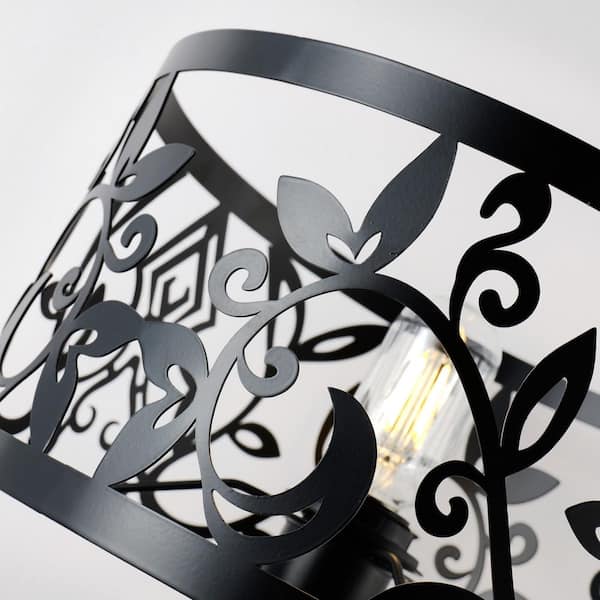 Genoci 11.81 in. 2 Light Black Modern Standard Table Lamp with