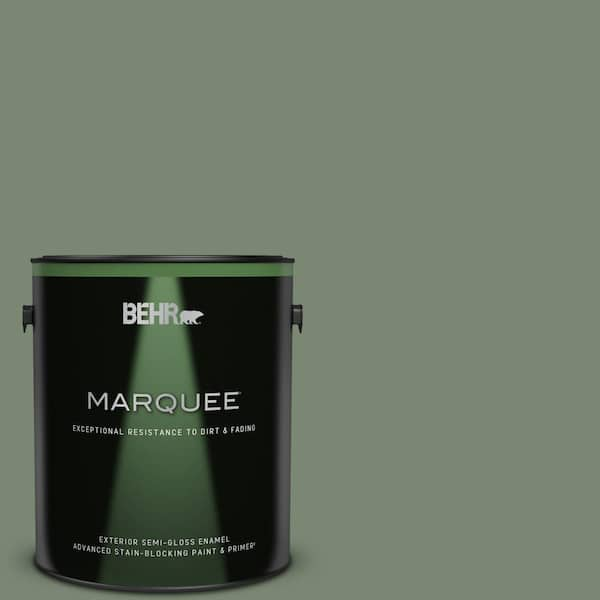 BEHR MARQUEE 1 gal. #440F-5 Winter Hedge Semi-Gloss Enamel Exterior Paint & Primer