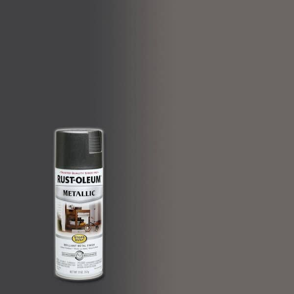 Rust-Oleum Stops Rust 11 oz. Metallic Charcoal Protective Spray Paint (6-Pack)