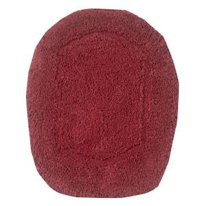 Waterford Collection 100% Cotton Tufted Bath Rug, 18 in. x18 in. Toilet Lid Cover, Red