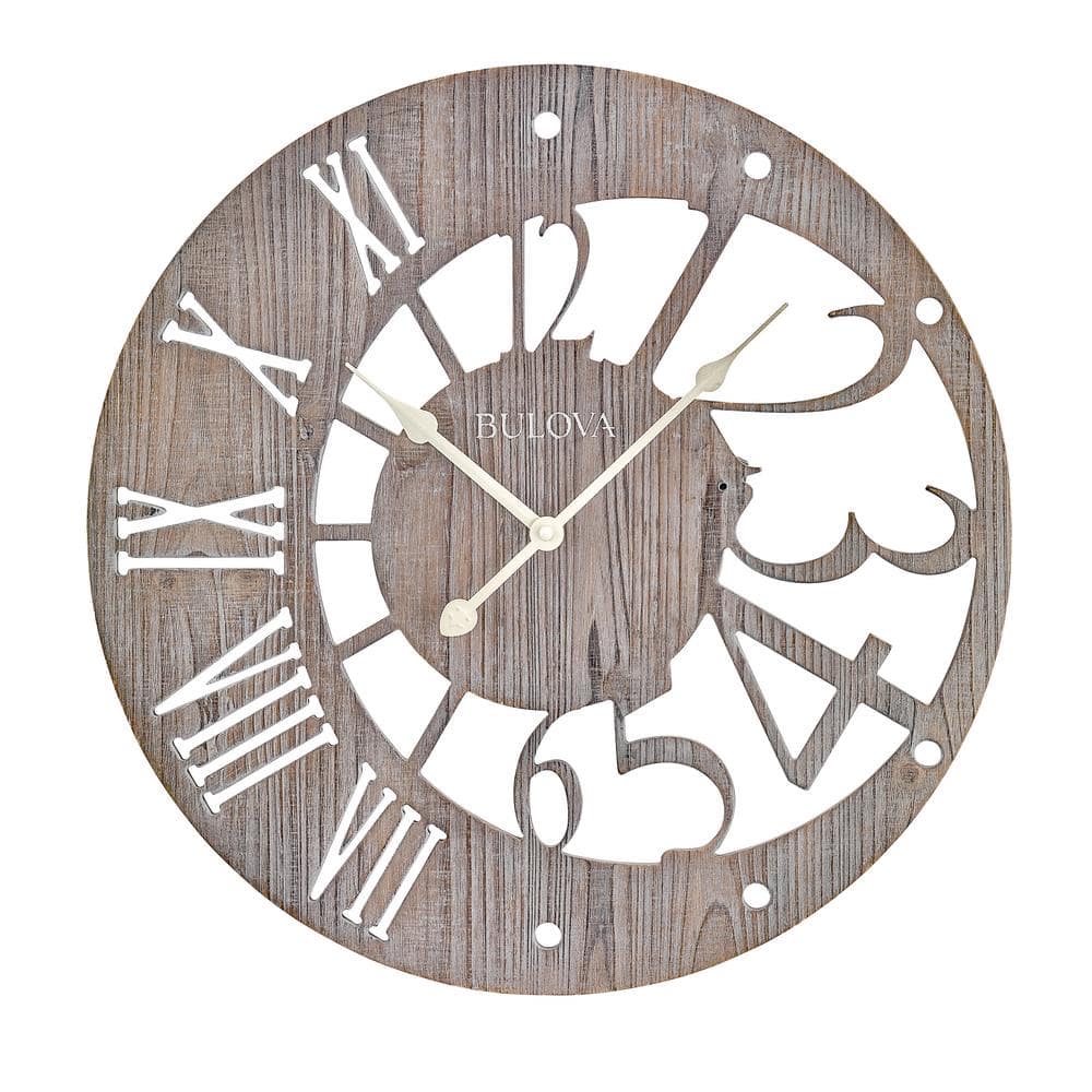 Bulova 17 in. H X 17 in. W Round Wall Clock with weathered gray finish -  C4897
