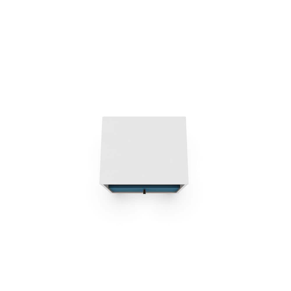 Liberty Mid-Century Modern White & Aqua Blue Nightstand with Drawer