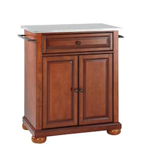 Alexandria Portable Kitchen Island with Stainless Steel Top