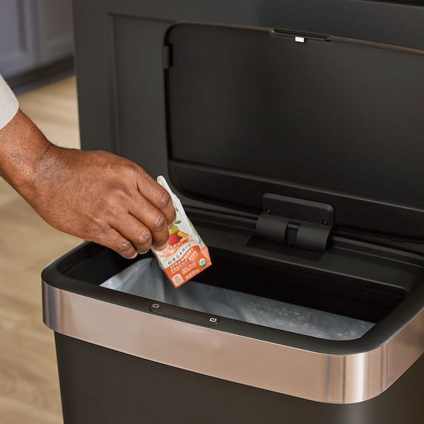 HDX 13 Gal. Premium Resin Black Motion Sensor Indoor Trash Can