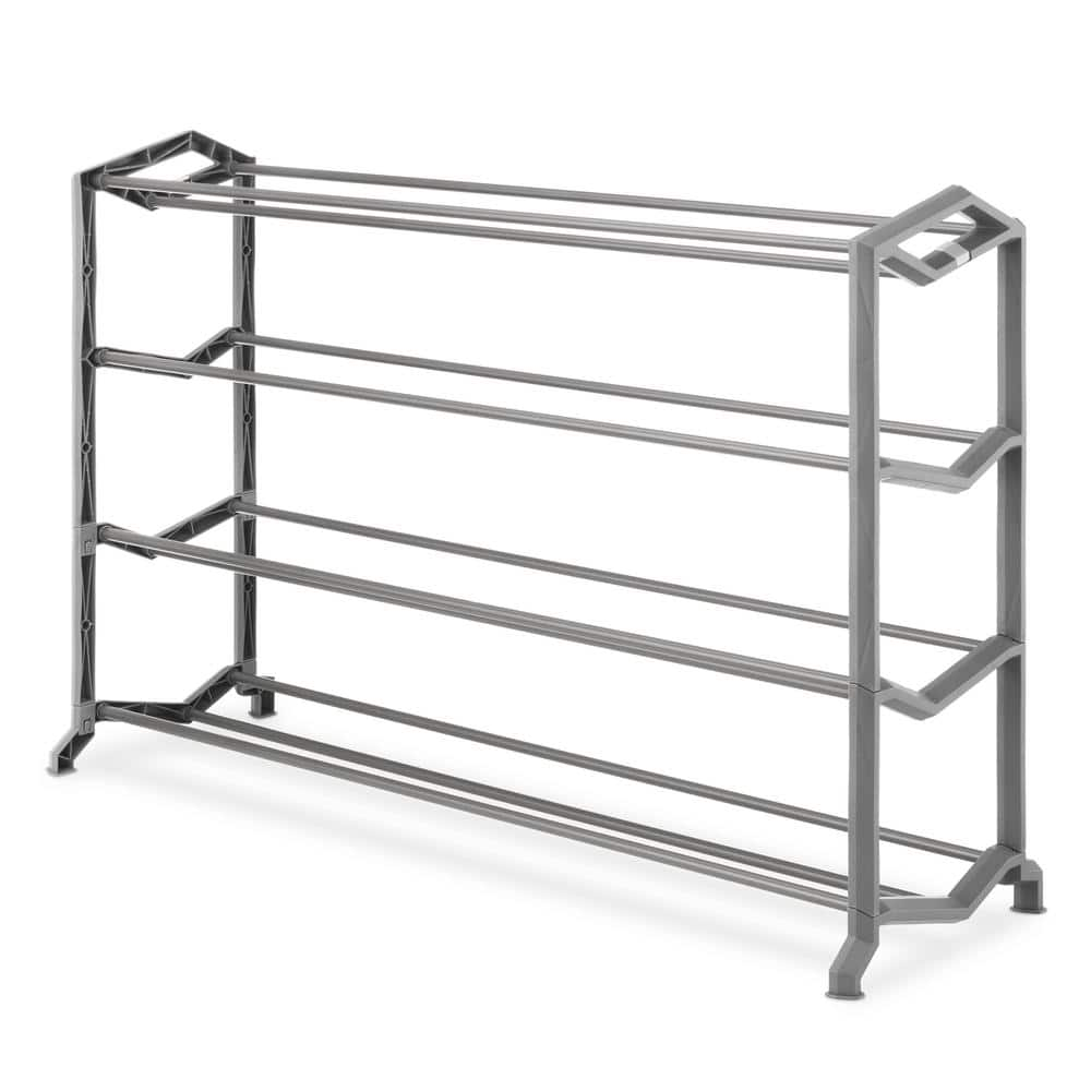 Whitmor 23.62 in. H 20-Pair Gunmetal Gray Steel and Plastic Shoe Rack