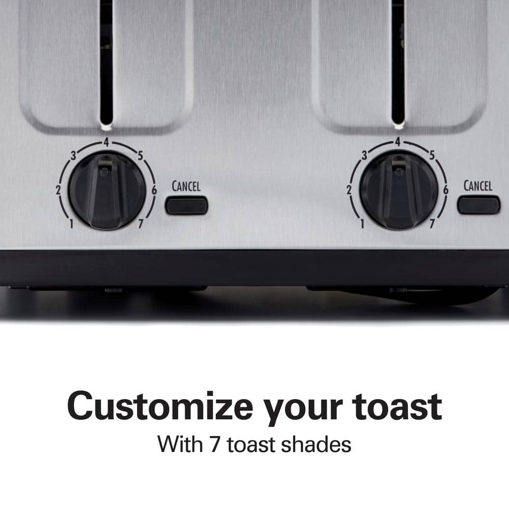 Hamilton Beach Brushed Stainless Steel 4-Slice Toaster with Wide Slots