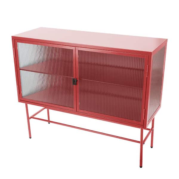 Unbranded 43.3 in. W x 15.7 in. D x 36 in. H Bathroom Red Linen Cabinet