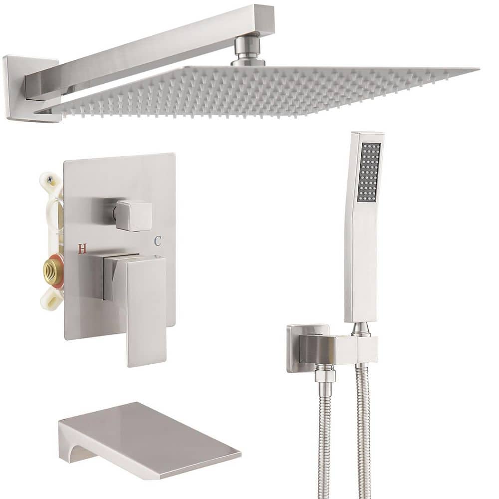 Single Handle 3-Spray Shower Faucet 2.5 GPM with High Pressure in Brushed Nickel price history on PriceWatchPro