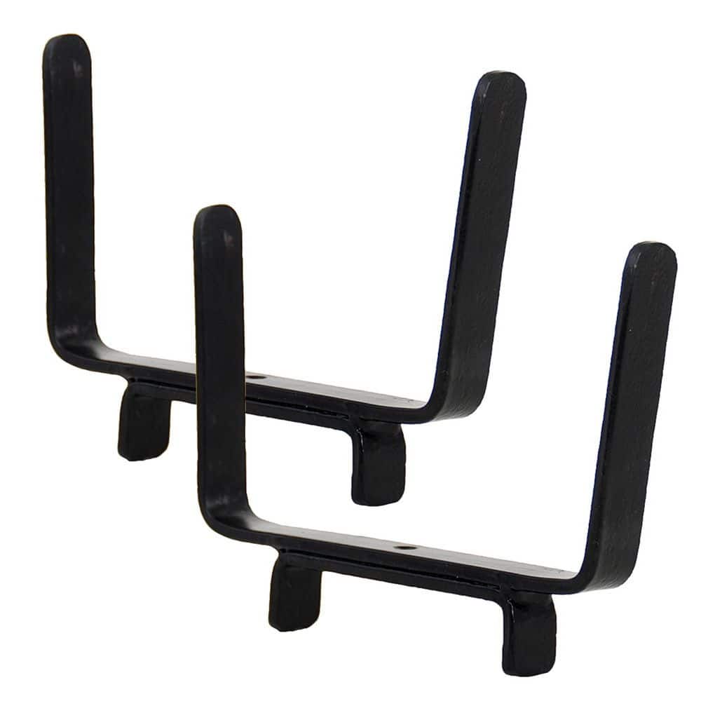Flower Box Brackets for 2x4'' Rail, Set of 2, 5.25 Inch Tall, Black Powder Coat Finish